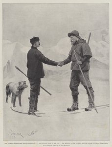 A expedição polar de Jackson-Harmsworth, estou muito feliz em vê-lo, a reunião do Sr. Jackson e Dr. Nansen em Franz Josef Land